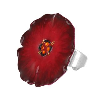 Bague Bloom Couleur Argent Rouge