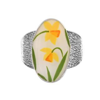 Bague Jonquille Couleur Argent Jaune
