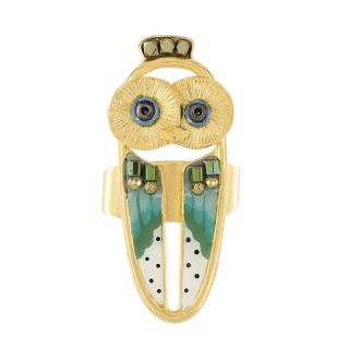 Bague Maitre Renard Couleur Dore Bleu