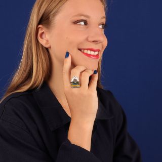 Bague Reveuse Couleur Argent Jaune
