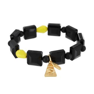 Bracelet Glam Rock Couleur Dore Noir