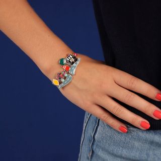Bracelet Mille Bornes Couleur Argent Bleu