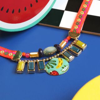 Collier Banane Couleur Dore Multi