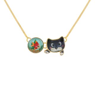 Collier Crush Couleur Dore Bleu