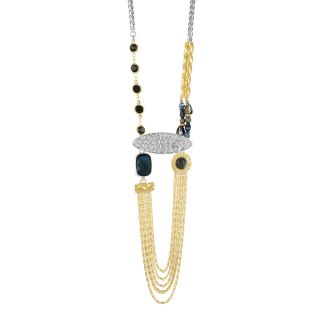 Collier Illusion Couleur Dore Bleu