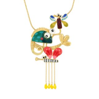 Collier Virevolte Couleur Dore Multi