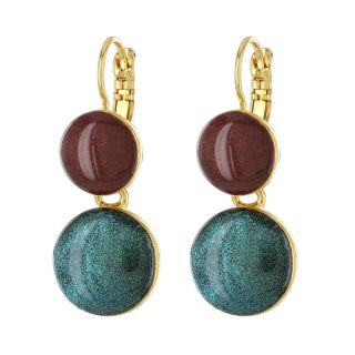 Dormeuses Electron Couleur Dore Bleu