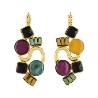 Dormeuses Electron Couleur Dore Multi